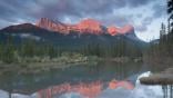 Mount Lawrence Grassi and Ha-Ling Peak in Canmore at sunrise