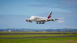 Emirates Airbus A380 landing