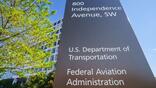 A sign at the entrance of the FAA headquarters