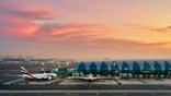 DXB with a sunset