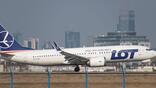lot polish airlines jet taking off at WAW