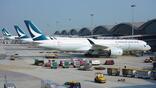 cathay pacific jets on the ground