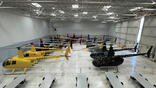 Helicopters in storage