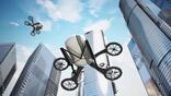 eVTOLS flying around city buildings