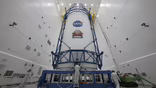 NASA's Escapade satellites were encapsulated in the payload fairing of a Blue Origin New Glenn rocket in preparation for launch on Nov. 9.