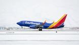 Southwest Airlines aircraft in snow