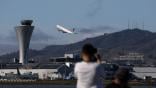plane taking off at SFO
