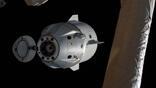 The SpaceX Dragon backs away from the International Space Station