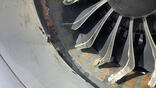 damaged CFM International Leap engine fan blades