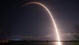 A SpaceX Falcon 9 rocket launches the GPS III-8 mission into medium Earth orbit from Cape Canaveral Space Force Station, Fla., April 21, 2026. Credit: SpaceX