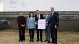 Eva-Maria Dichtl (Head of H2 & PtL at ENERTRAG), Federal Minister for Economic Affairs Katherina Reiche, Jan Toschka (CEO of Zaffra), Dr Gunar Hering (CEO of ENERTRAG), Minister-President Dr Dietmar Woidke