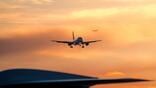 aircraft orange sky