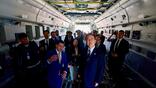 South Korean President Lee Jae-myung inside an Embraer C-390