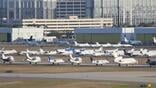 A busy ramp at Teterboro airport